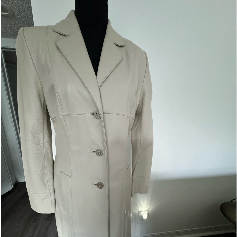 Leather trench coat